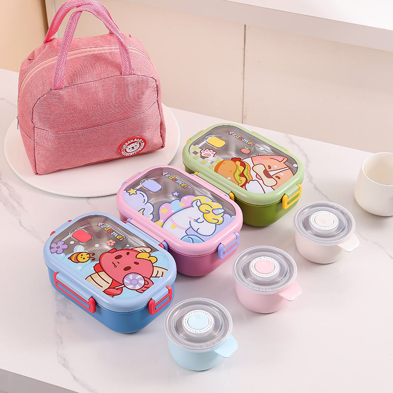 Food-grade 304 Stainless Steel Two-compartment Lunch Box