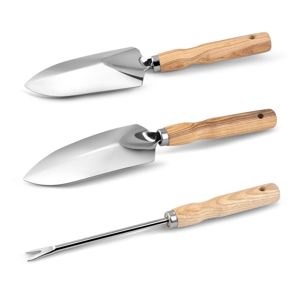 Willow-handled Stainless Steel Garden Planting Tools