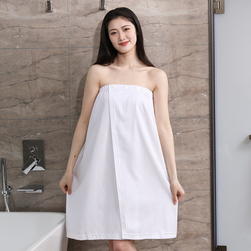 Cotton Wearable Tube-top Bath Towel With Hidden Snaps