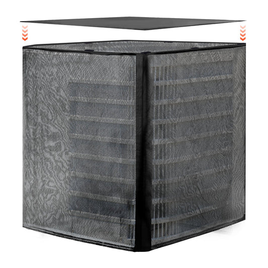 Air Conditioner Cover, 711 X 711 X 812 Mm Ac Cover For Air Conditioning Unit, Dual-Layer, Detachable Canopy,Waterproof Polyester, Universal HVAC Protector For Outdoor Outside Ac Unit, Black