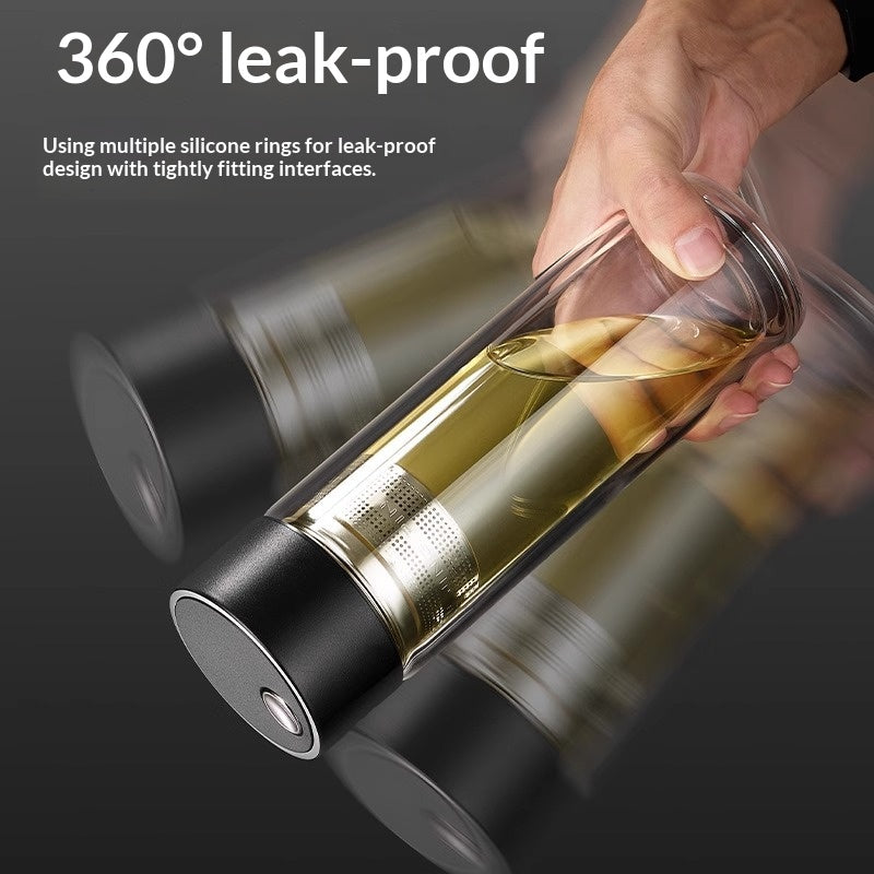 Tea-and-water-separating Magnetic-infuser Heat-resistant Glass Teacup