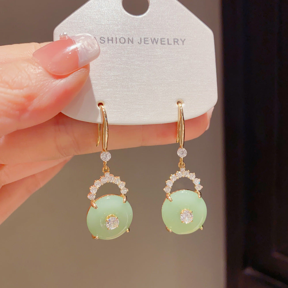 Fashion Zircon Safety-Clasp Earrings For Women
