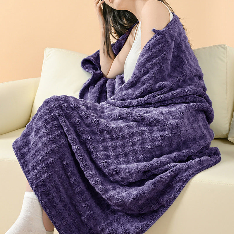 Large Size Bubble Fleece Bath Towel For Home Use Extra Thick Super Soft Coral Fleece Thats Highly Absorbent