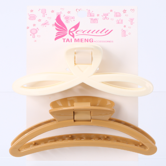 Fashionable Korean Hair Accessories Simple Cross Design Big Grip Hair Clip Solid Color Plastic Hair Clip