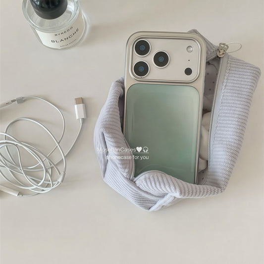 Korean-style Instagram Minimalist Solid-color Gradient Matcha Green Liquid Silicone Case