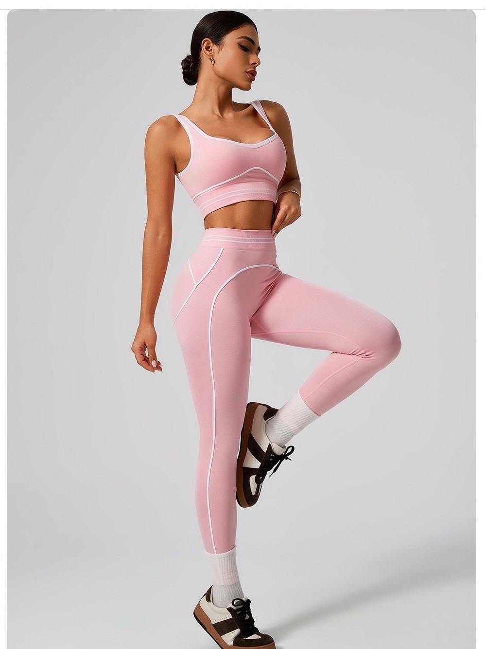 Sleeveless Sports Tank Top And High-Waisted Butt-Lifting Tummy-Control Fitness Yoga Set