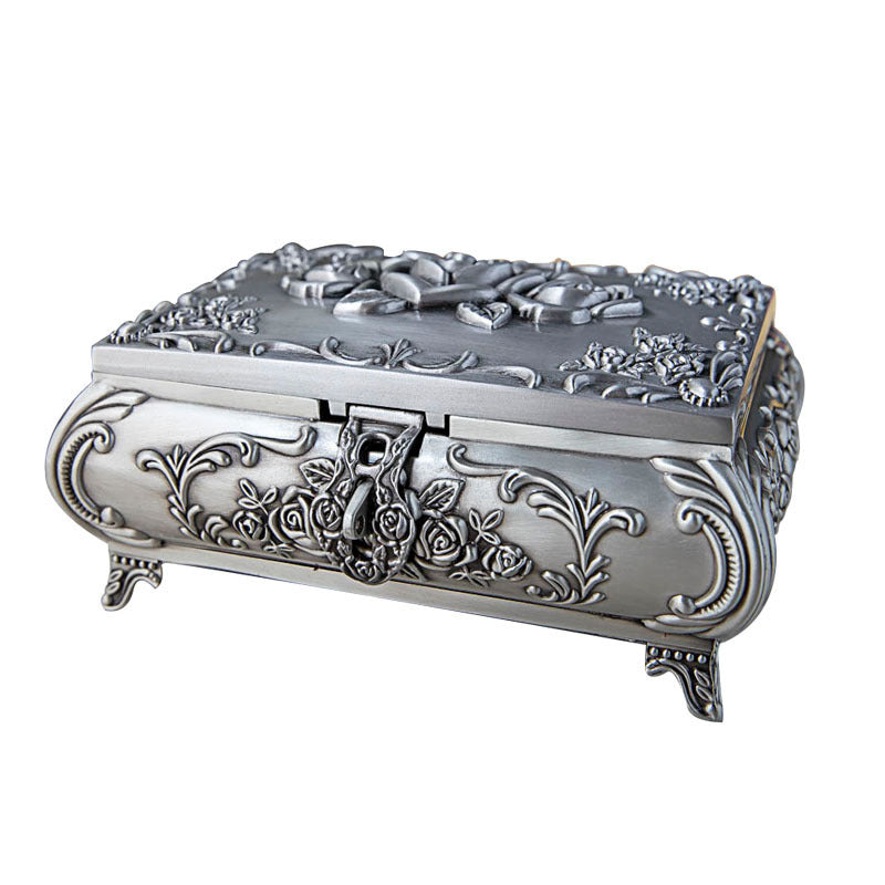 Retrostyle Jewelry Box For Necklaces Rings And Other Accessories Metal Storage Box With Lock And Clasp