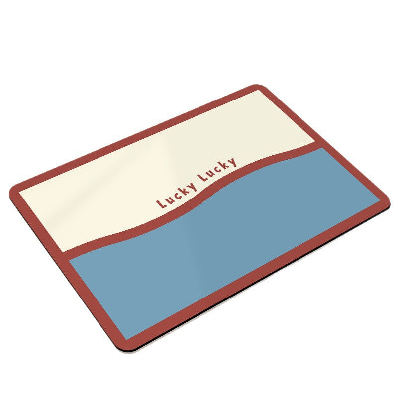 Modern Minimalist Color-block Diatomaceous Earth Bath Mat