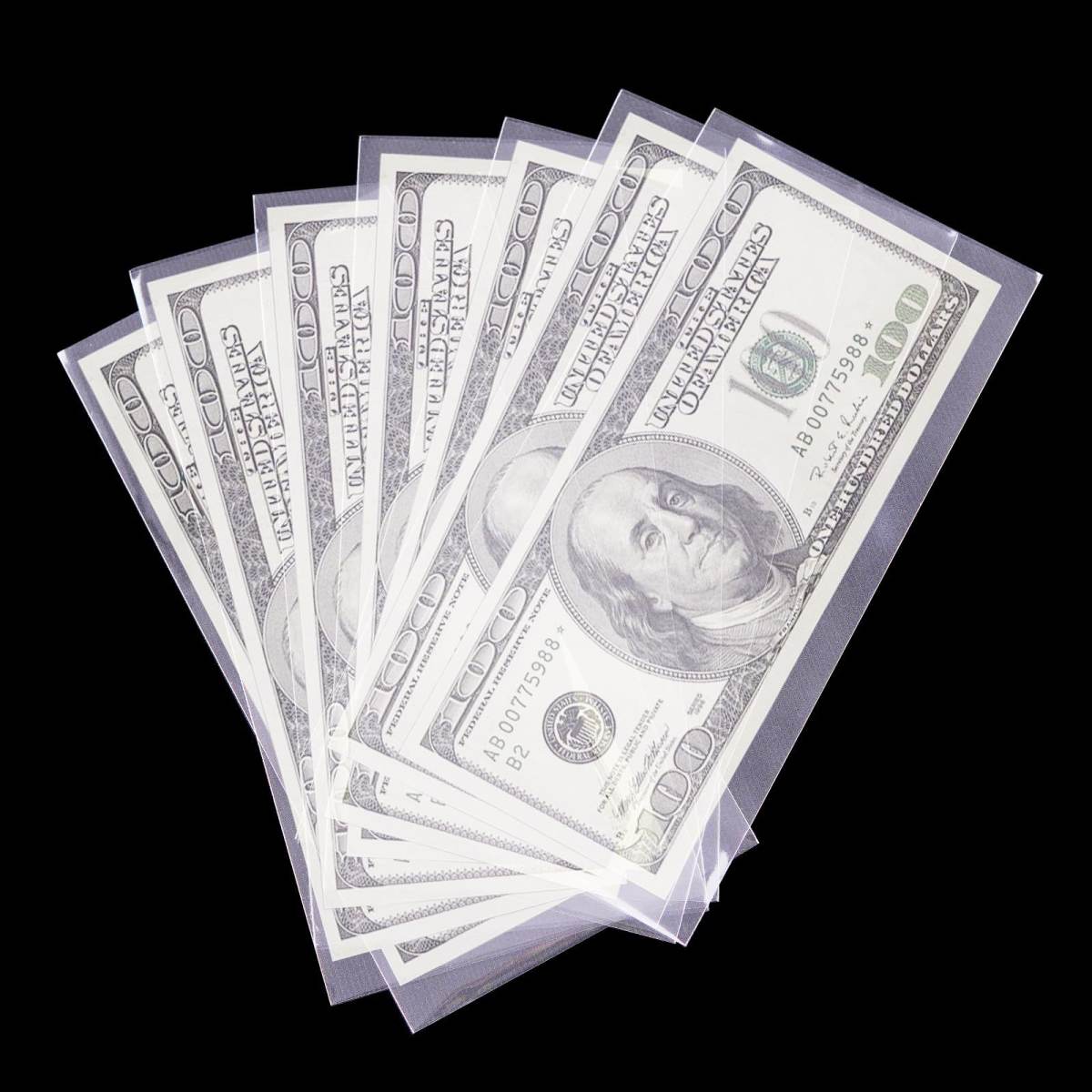 Banknote And Commemorative Coin Protective Pouches Storage Bags 100-piece Collection Box