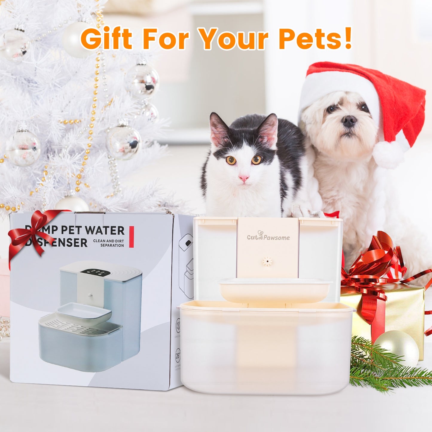 1Pc Smart Pet Water Fountain Automatic Cat Water Dispenser 4.5L Cordless Rechargeable Dog Water Fountain Self-Refill With 3 Adjustable Volume 3 Time Intervals Remote Control Cleaning Brush