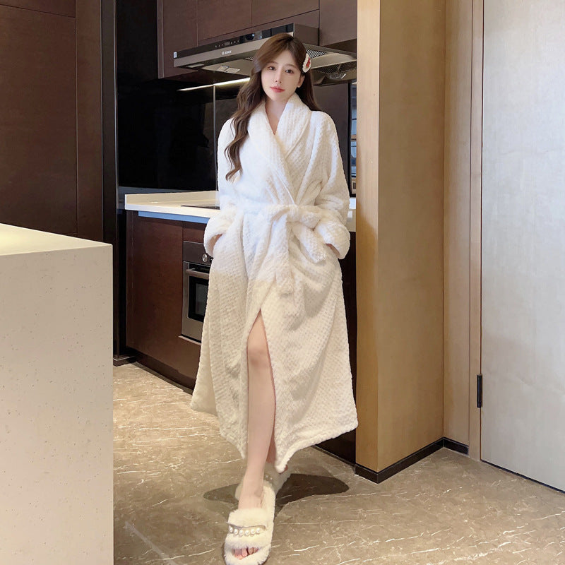 Thickened Loungewear Women's Long Wholesale Beauty Salon Bathrobe Pajamas