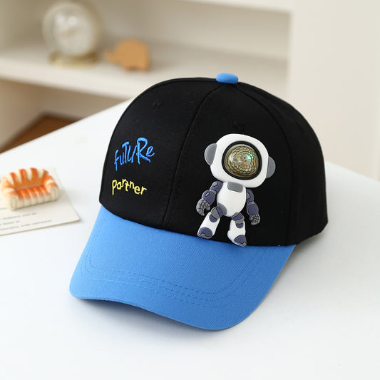 Summer Cute Cartoon Space Robot Baby Children's Hat For Outdoor Sun Protection And Daily Sunblock Baseball Cap