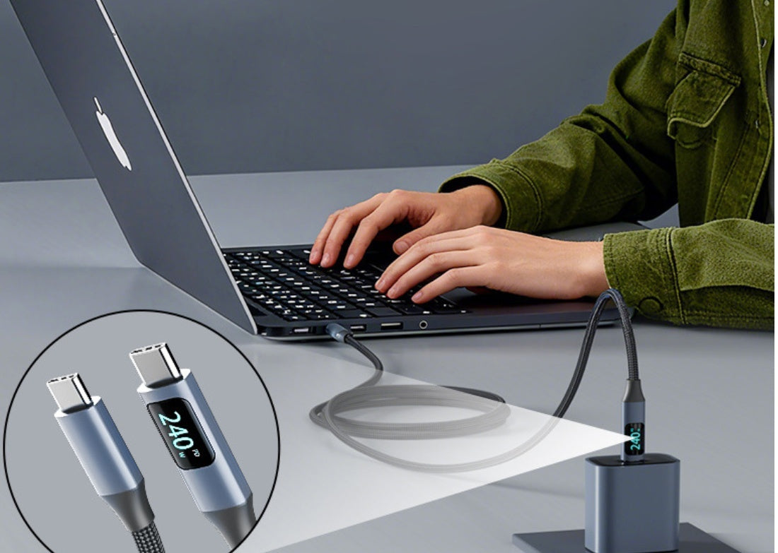 Type-C 240W PD Fast-Charging Data Cable With Digital Display