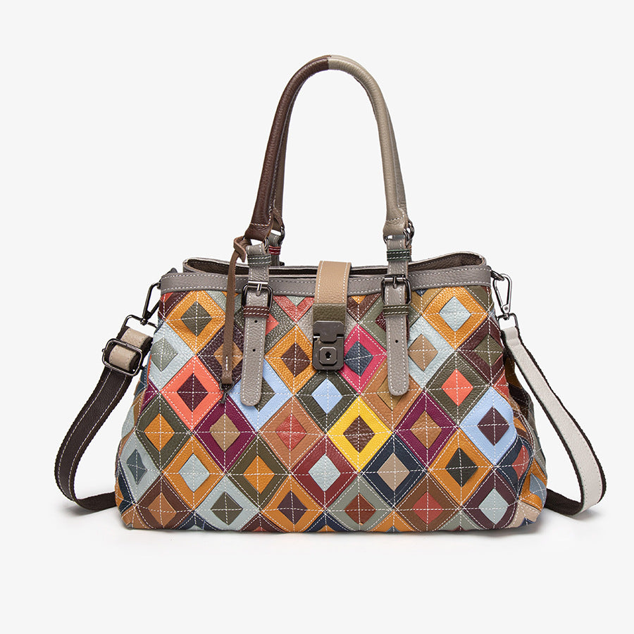 High-fashion Patchwork Floral One-shoulder Crossbody Bag For Women