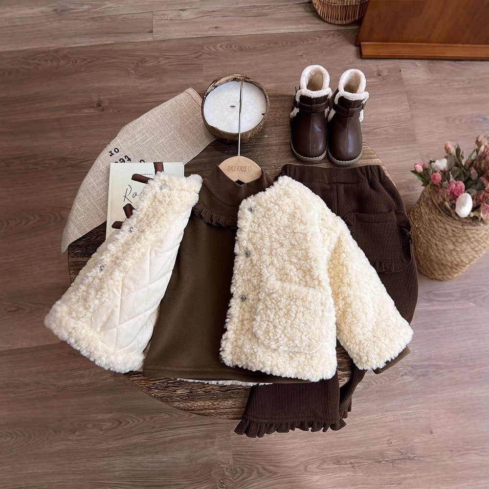Girls' Coat Autumn And Winter New Korean Style Furry