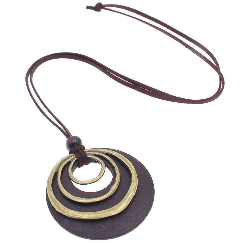 Bohemian-style Korean Fleece Alloy Round Three-Loop Necklace