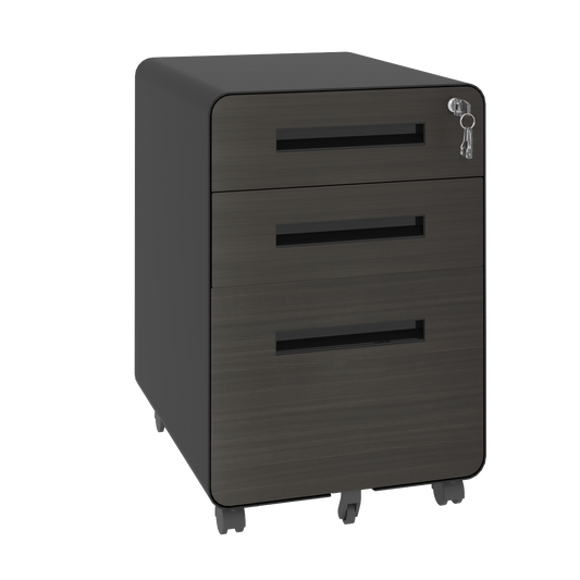 3-Drawer Mobile File Cabinet With Lock, All-Steel Metal Storage Cabinet On Casters, For Home & Office,Black, Fully Assembled, Holds A4 Letter Files