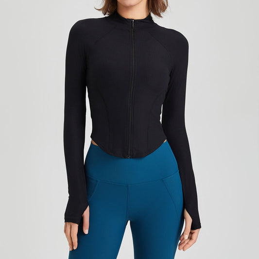 Shaping Yoga Clothes Women's Casual Jacket Long-sleeved Zipper Skin-friendly Sports Fitness Top