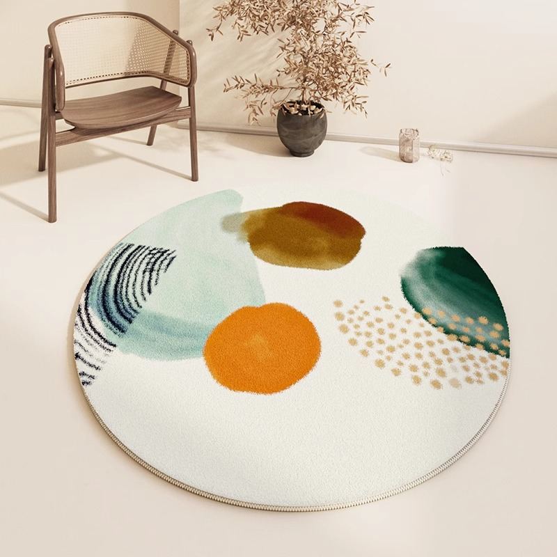 Round Carpet Living Room Stain-resistant Easy To Care