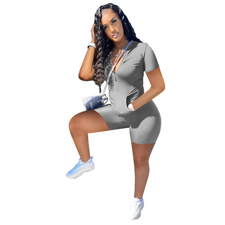 Womens Casual Solid-Color Fashion Two-Piece Set