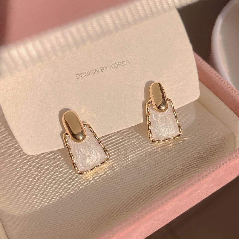 2026 Trendy Niche High-End Earrings, Personalized Oil Drip Geometric Stud Earrings, Elegant Women's Fashion Ear Jewelry
