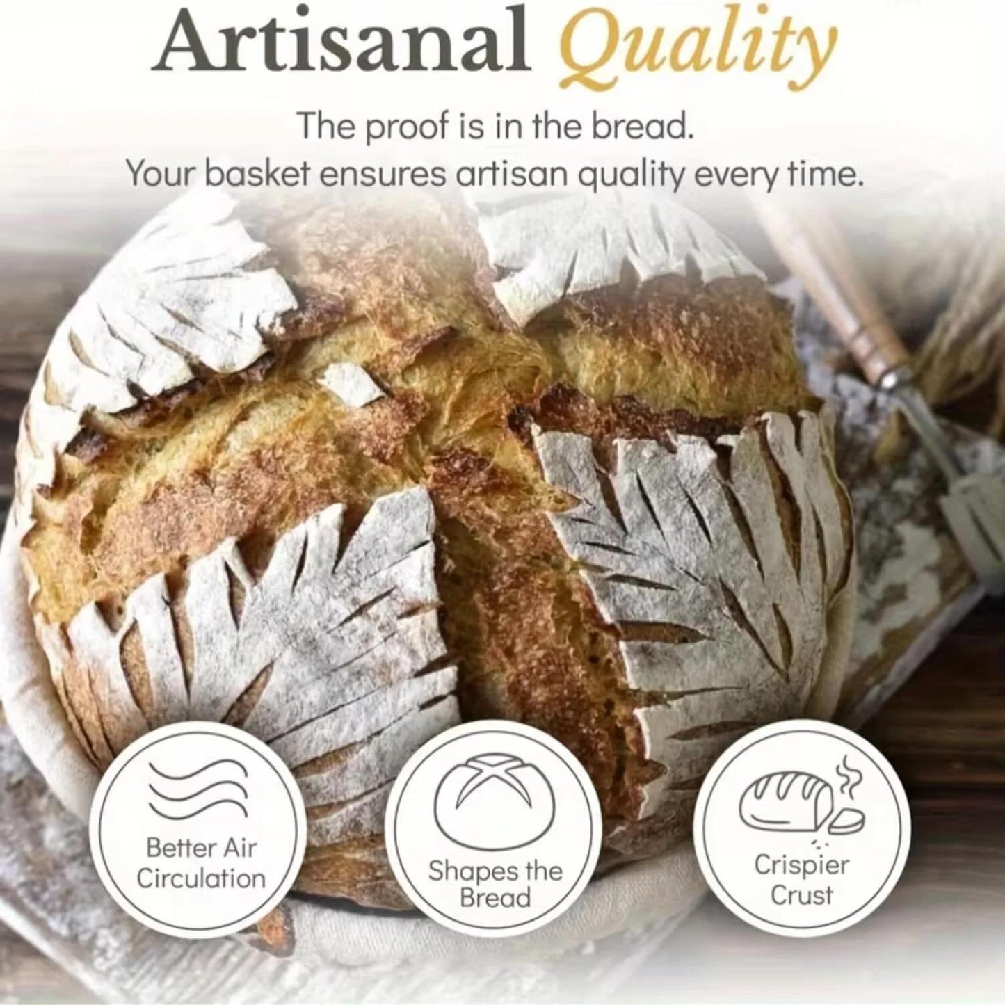Bread Proofing Basket, Sourdough Baking Supplies, Round 9-inch Sourdough Starter Kit, Anti-counterfeiting Baking Basket, Bread Making Tools And Supplies, Basket Gift Set