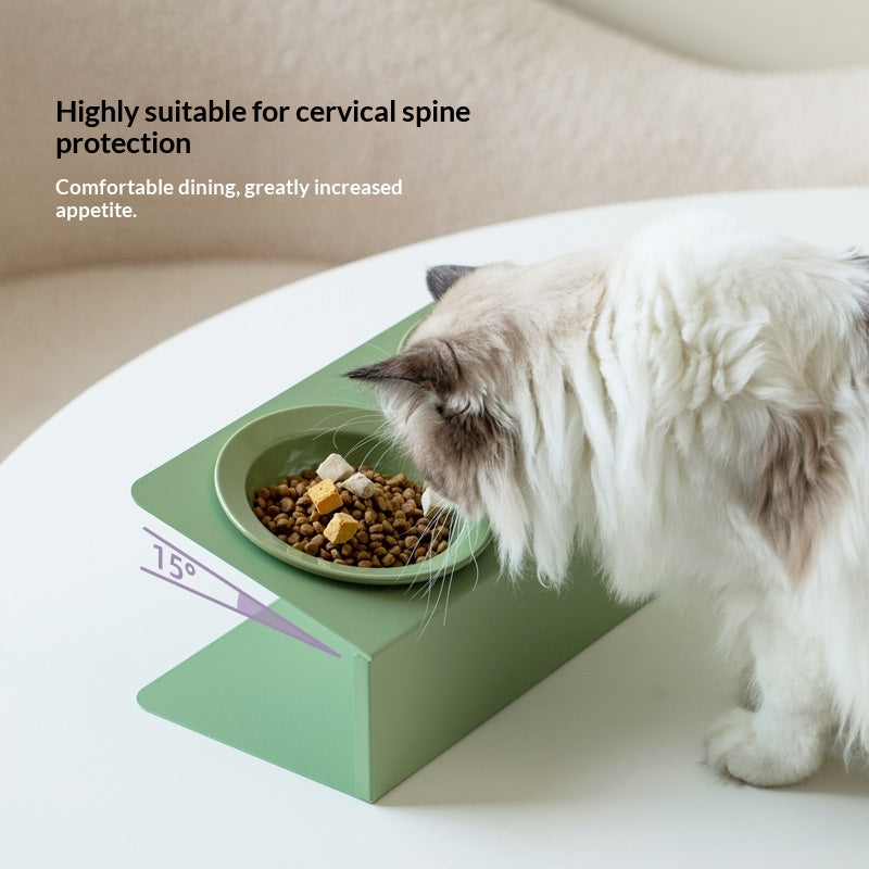 Elevated Neck-supporting Spill-proof Food And Water Bowl For Cats And Dogs