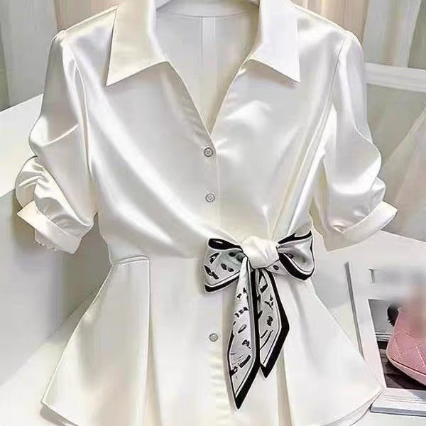Waist-cinching Figure-flattering Shirt With A High-fashion Vibe