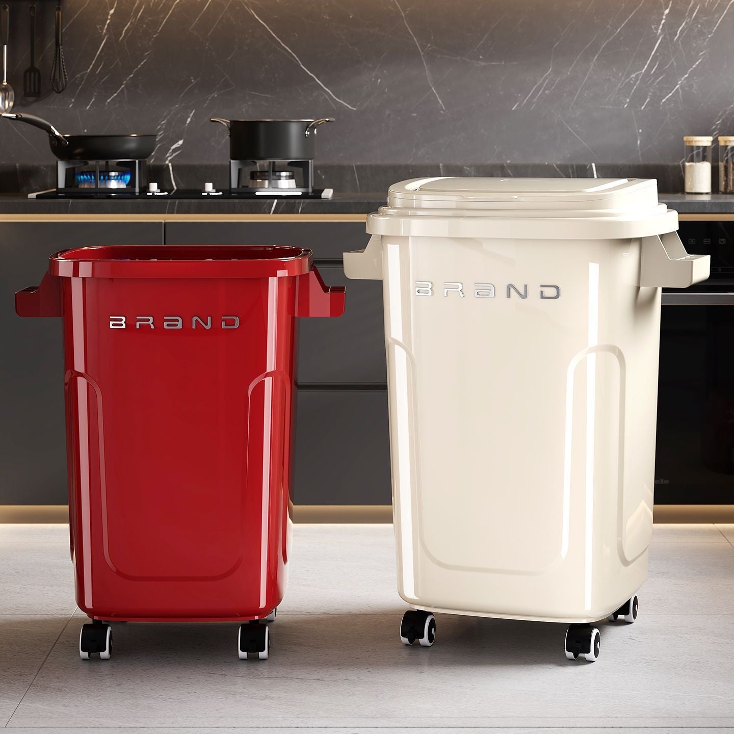 Kitchen Trash Can For Home Use Large Capacity No Bending Required