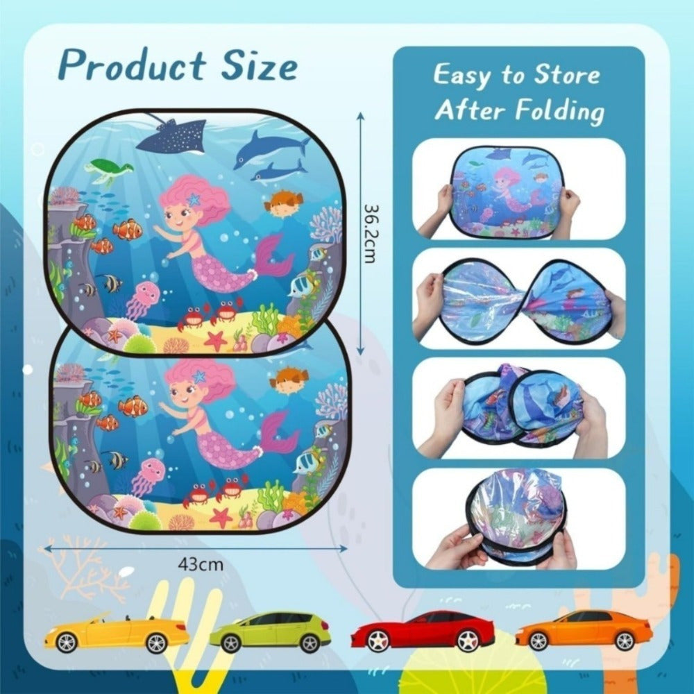 Set Of 2 Car Window Sun Shades With 8 Suction Cups, Universal Car Window Sun Shade Film For Side Windows, Practical Sun Protection For Your Vehicle—Multi-Piece Party Gift Set