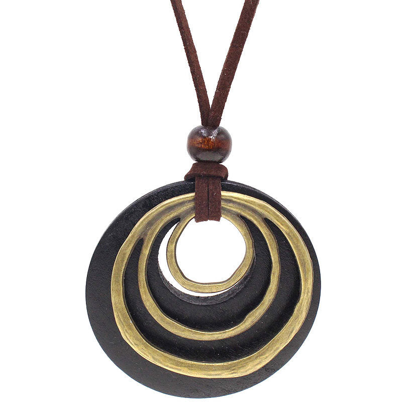 Bohemian-style Korean Fleece Alloy Round Three-Loop Necklace