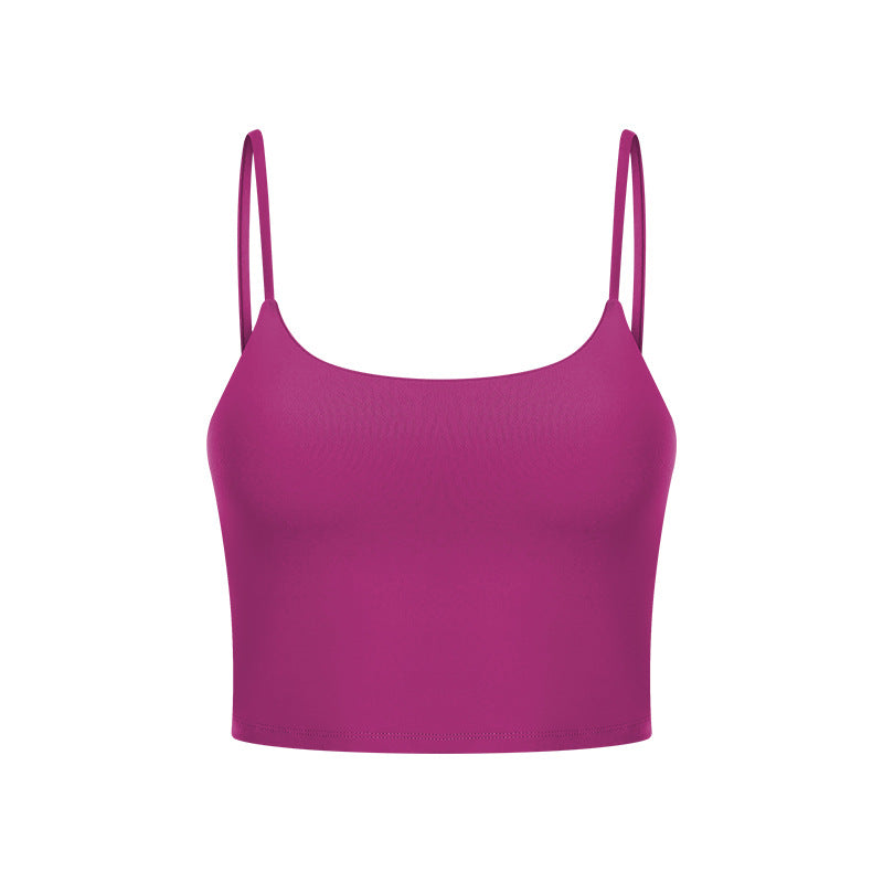 Push Up Shockproof Beauty Back Strap Sports Fitness Yoga Top With Chest Pad