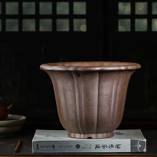 Purple Clay Orchid Pot Home Decorative Piece