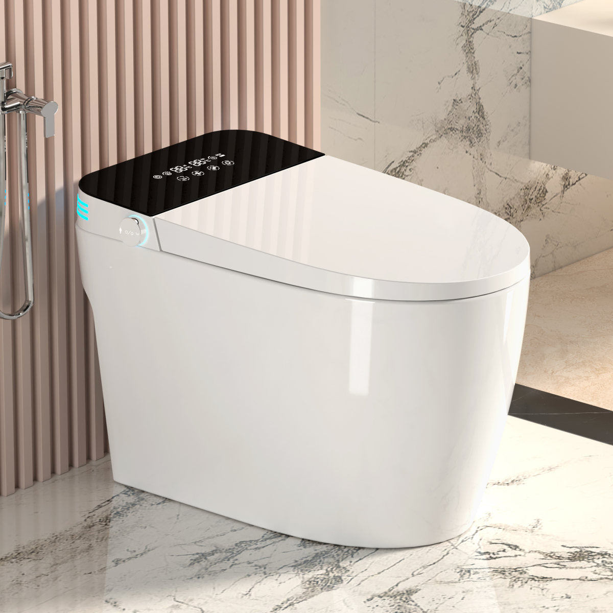 Smart Toilets With Heated Bidet Seat.Portable Toilet With Bidet Built.Intelligent Toilet Auto Open Close Seat. Bidet Toilet With Dryer And Warm Water