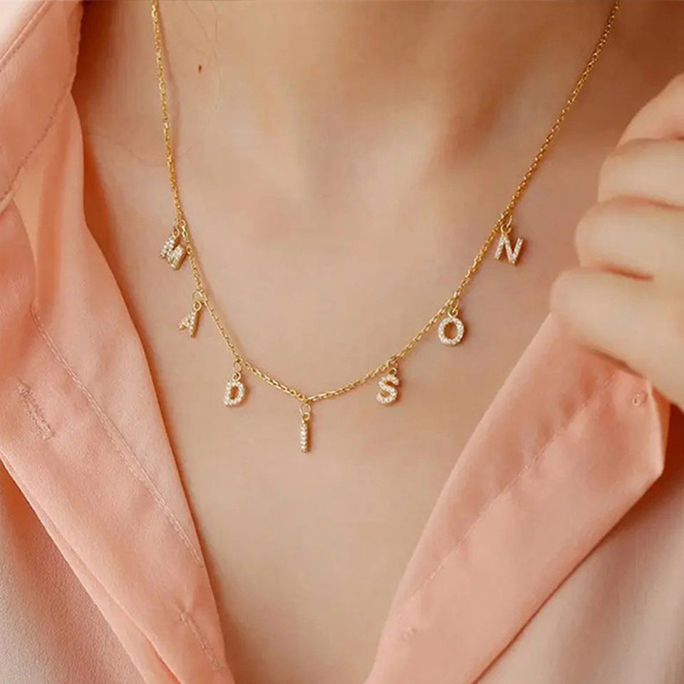 1 Piece 304 Stainless Steel Zircon Ion Plating 14K Gold Real Plated Letter Number Polished Stretch Adjustable Pendant DIY Jewelry Accessories