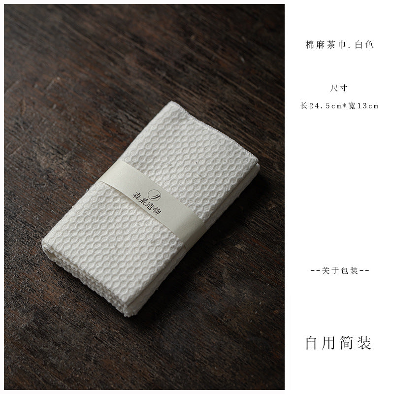 Cotton-linen Water-absorbent Towel Zen-style Tea Tray And Tea Set Cloth