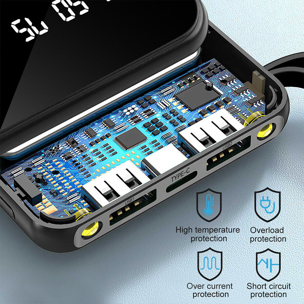 3o000mAh Power Bank, Fast USB Charger, External Battery For Mobile Phones DE