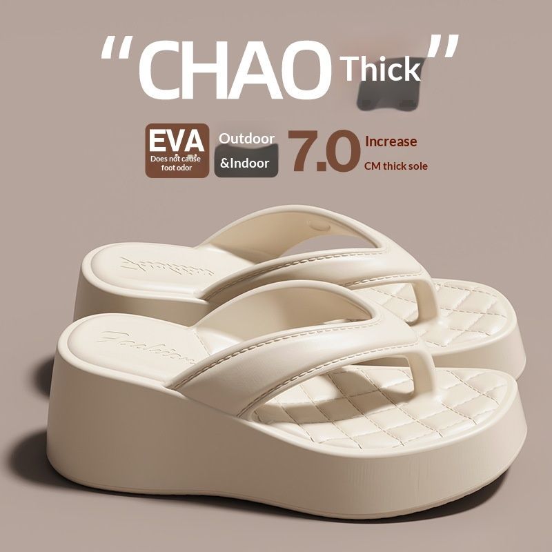 Platform Flip-flops Outdoor Height-increasing Fashion Casual Beach Sandals