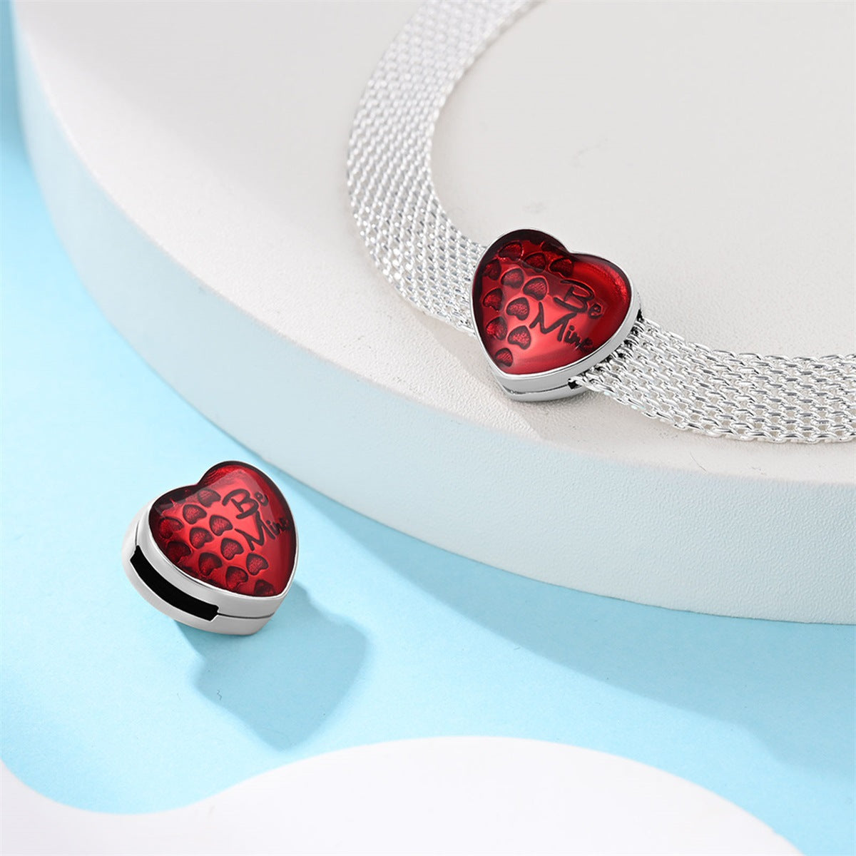 Copper-plated Heart-shaped Beads DIY Flat Bracelet Bead Accessories