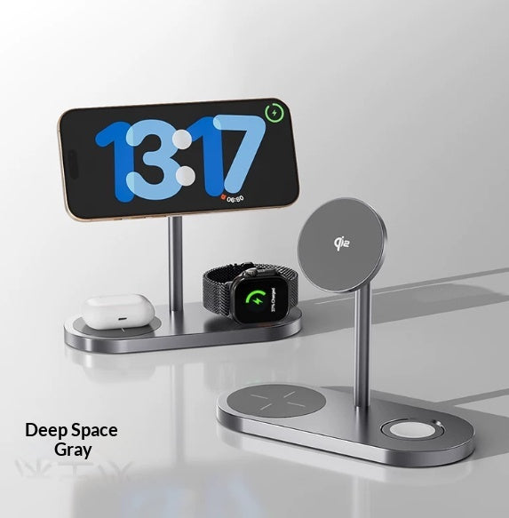 3-in-1 Wireless Charger Magnetic Desktop Charging Station Stand