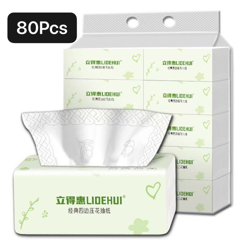 80-pack Value Household Box Of Facial Tissues