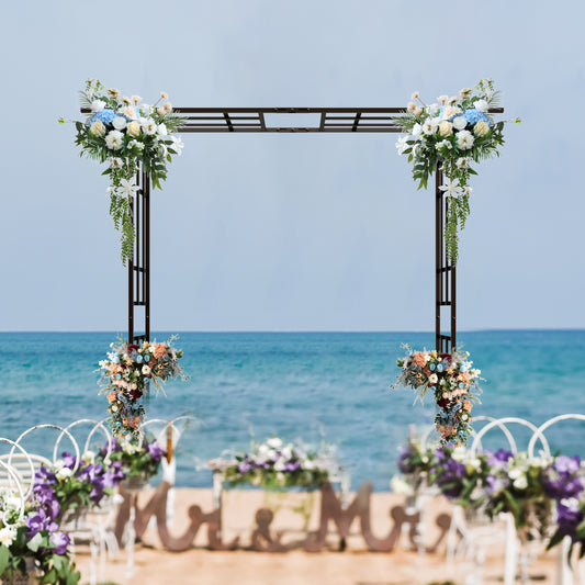 Metal Garden Arch With Adjustable Width W42.52  -W78.15    Climbing Plants Support Rose Arch Outdoor Black