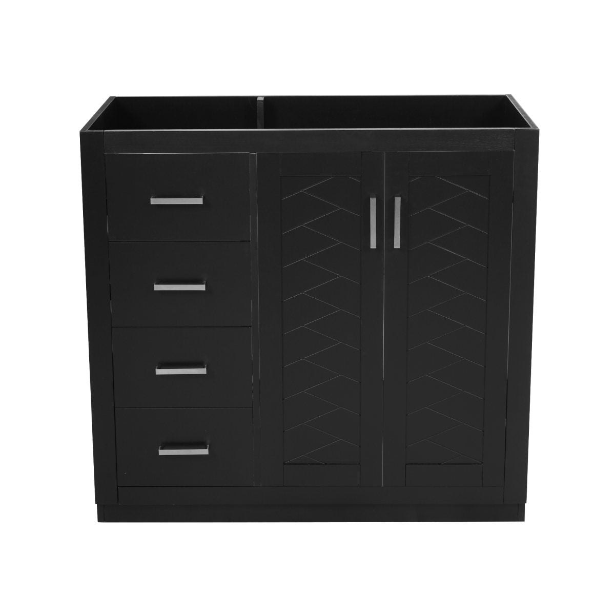 36'' Bathroom Vanity, Solid Wood Frame Bathroom Storage Cabinet, Freestanding Vanity Set with 3 Drawers& Soft Closing Doors