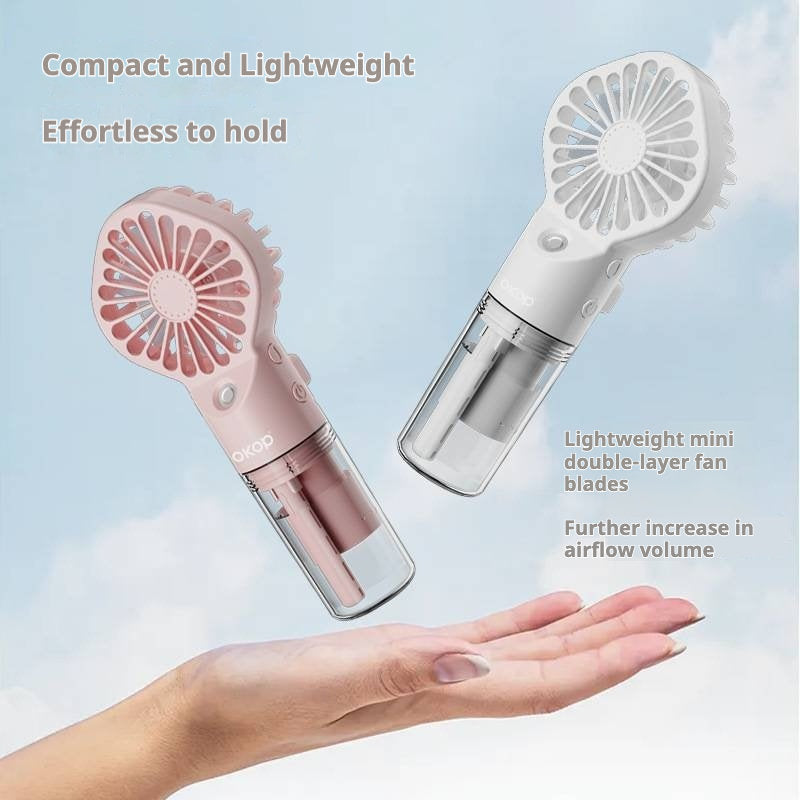 KP-F03 Best-Selling Handheld Misting Fan Portable Mini Rechargeable Fan With Humidifier Function In Stock