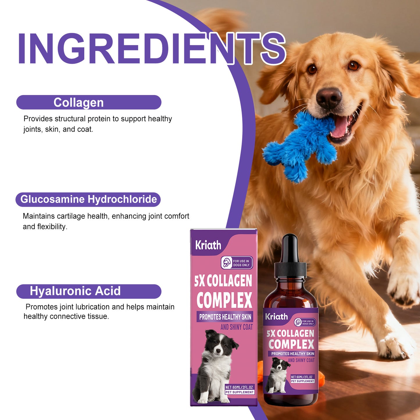 Joint Care Skin And Hair Care Gentle Formula Nutritional Dog Collagen Drops
