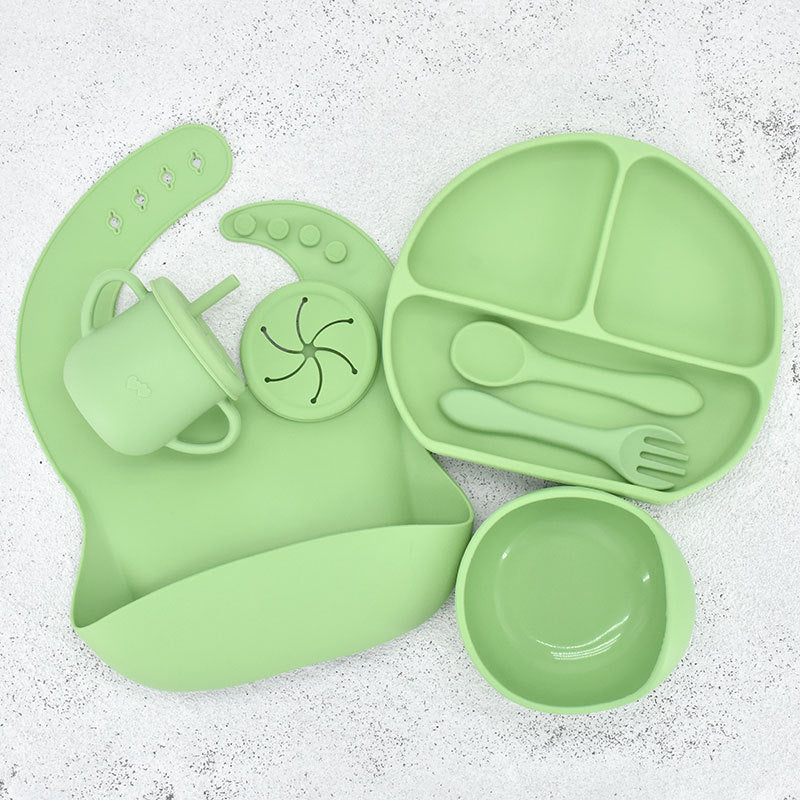 Food Grade Silicone Feeding Cutlery Set Children's Dinner Plate