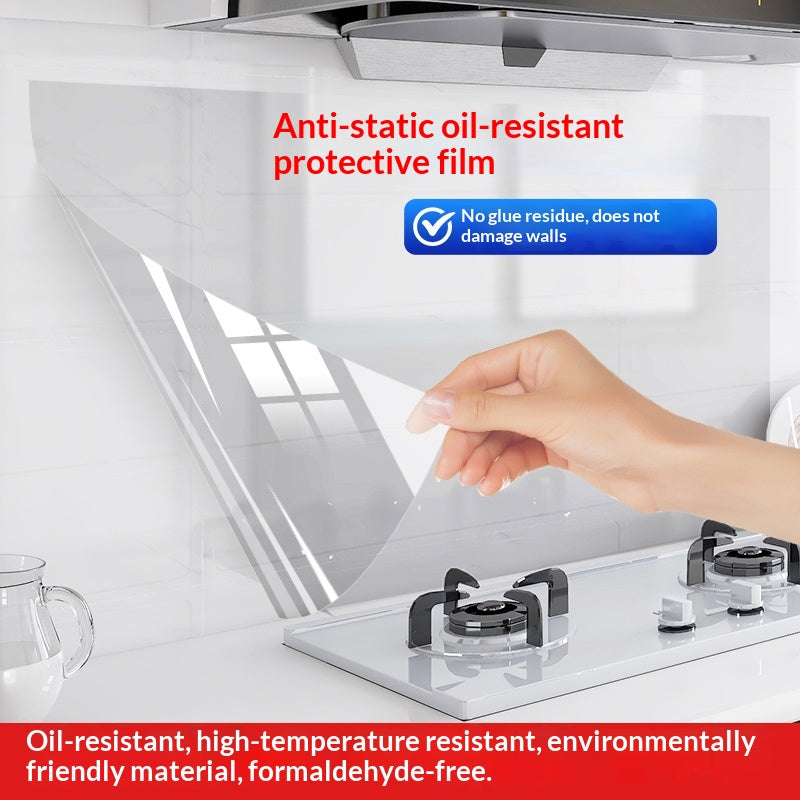 Kitchen Oil-proof Stickers, Adhesive-free Static Cling, For Stovetops And Tiles