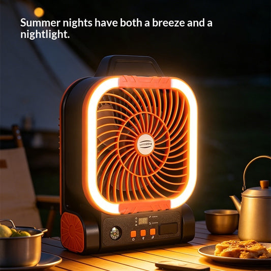 Compact Solar-powered Camping Fan With Outdoor USB Charging And Powerful Airflow