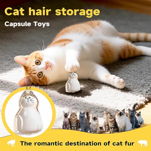 6-Piece Cat Hair Memorial Pendant Set - Pet Keepsake - Soft Fur Capsule Pendant, Portable Keychain