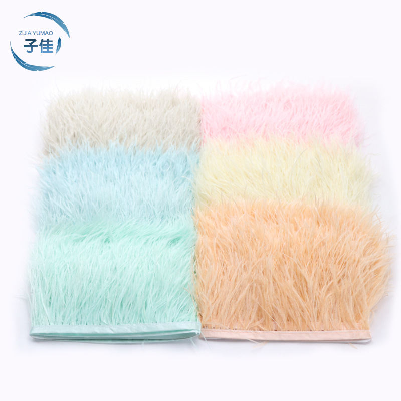 Simple Solid Color Edge Woven Belt Clothing Accessories Ostrich Feather Lace